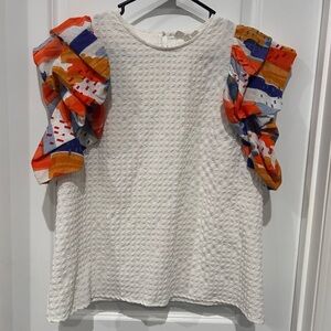 THML Ivory Textured Blouse